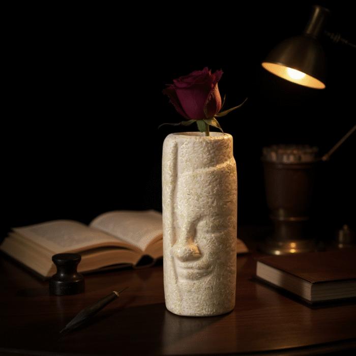 Ceramic Human Face Flower Vase – Modern Decorative Pot for Home & Office | Unique Artistic Showpiece (24 cm) Weight 1.3kg